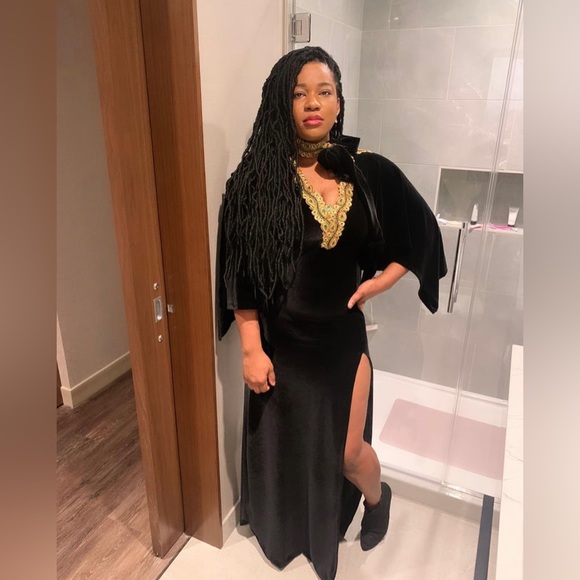 FANCY BY FRANCESCA WATSON DESIGNER SAMPLE SALE BLACK VELVET GOWN handmade - Picture 7 of 7